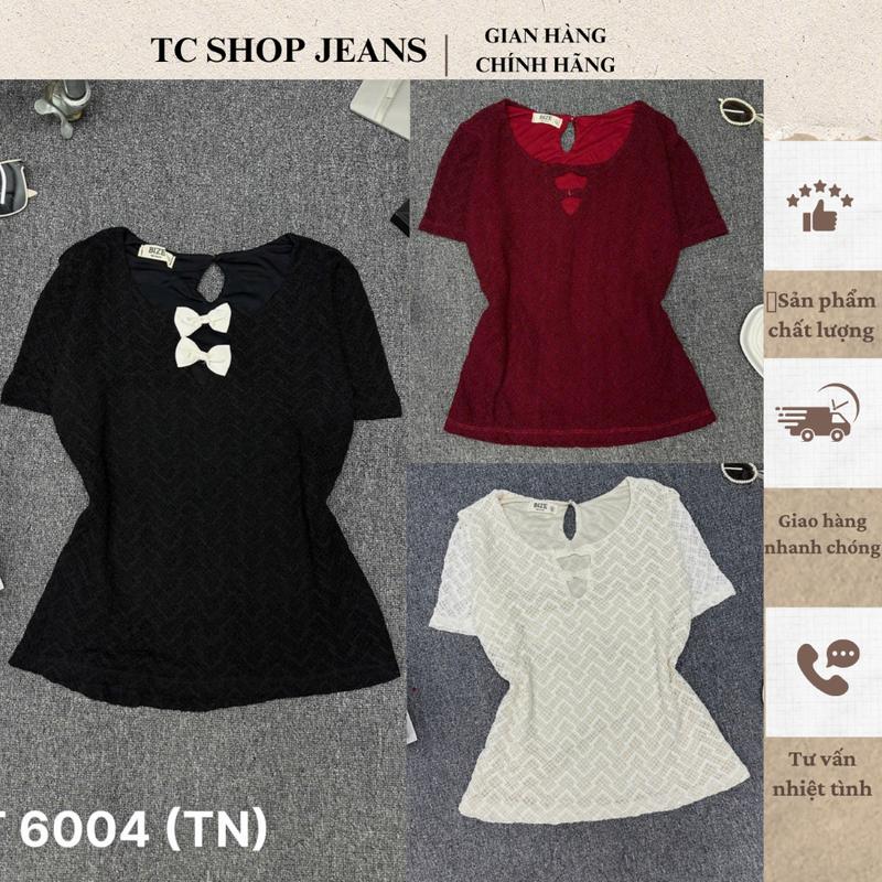 TCSHOPJEAN Áo Ren Có Lót Bigsize Tay Ngắn Cổ Tròn Cao Cấp AT 6004 TN