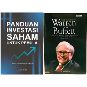(BESTSELLER) Paket isi 2 Buku : Panduan Investasi  Saham Untuk Pemula & Kisah & Rahasia Kekayaan Warren Buffett