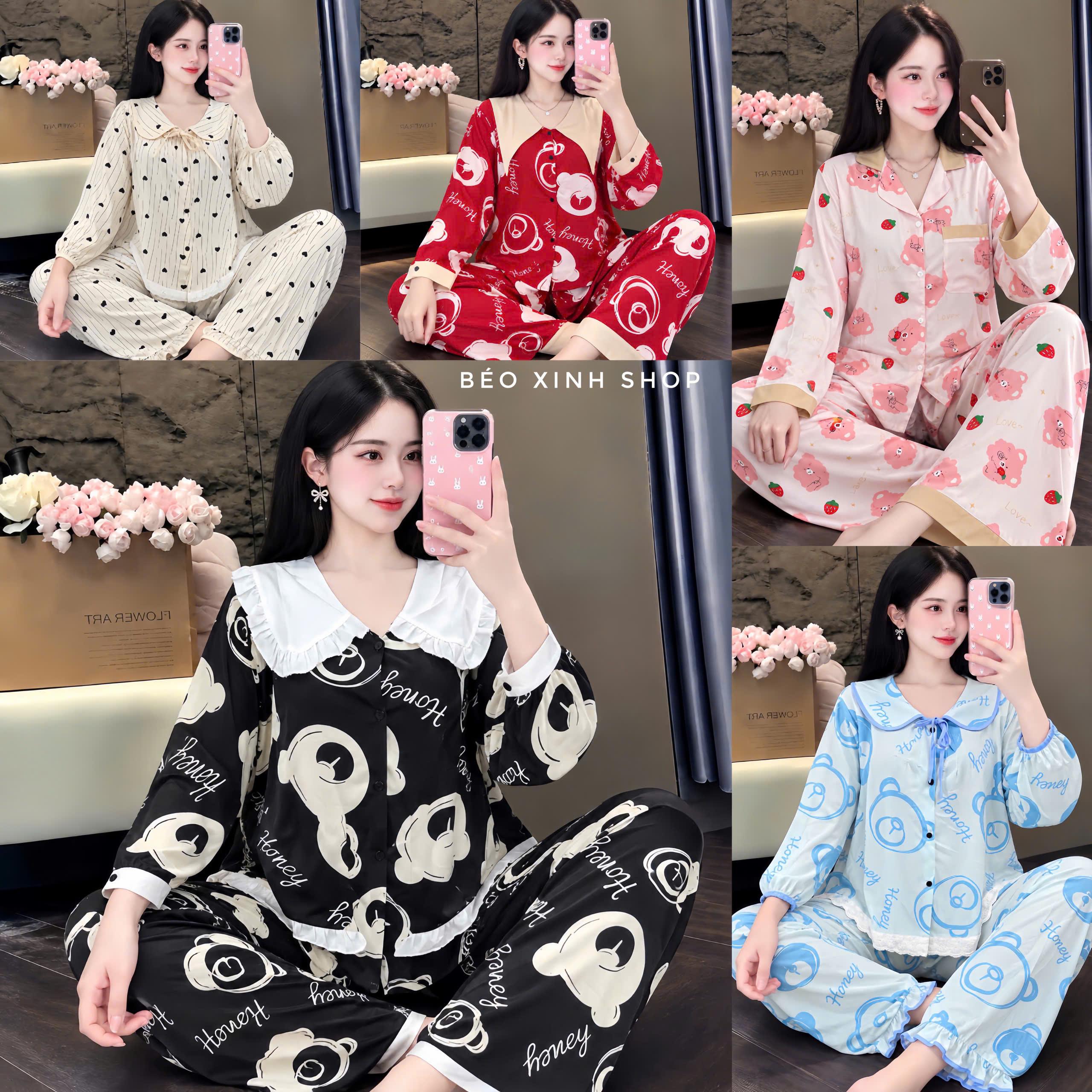 Đồ Bộ Ngủ Nữ Tay Dài Mã Sale Bigsize 50-100Kg Nhiều Mẫu Ngẫu Nhiên Béo Xinh Shop - A.THXOPLUA