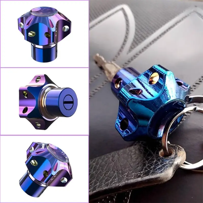 [Jrmoto] Gantungan Kunci Motor Titanium Hexagon - Penutup Kunci Anti Karat, Universal untuk Semua Tipe Sepeda Motor Pengait 3