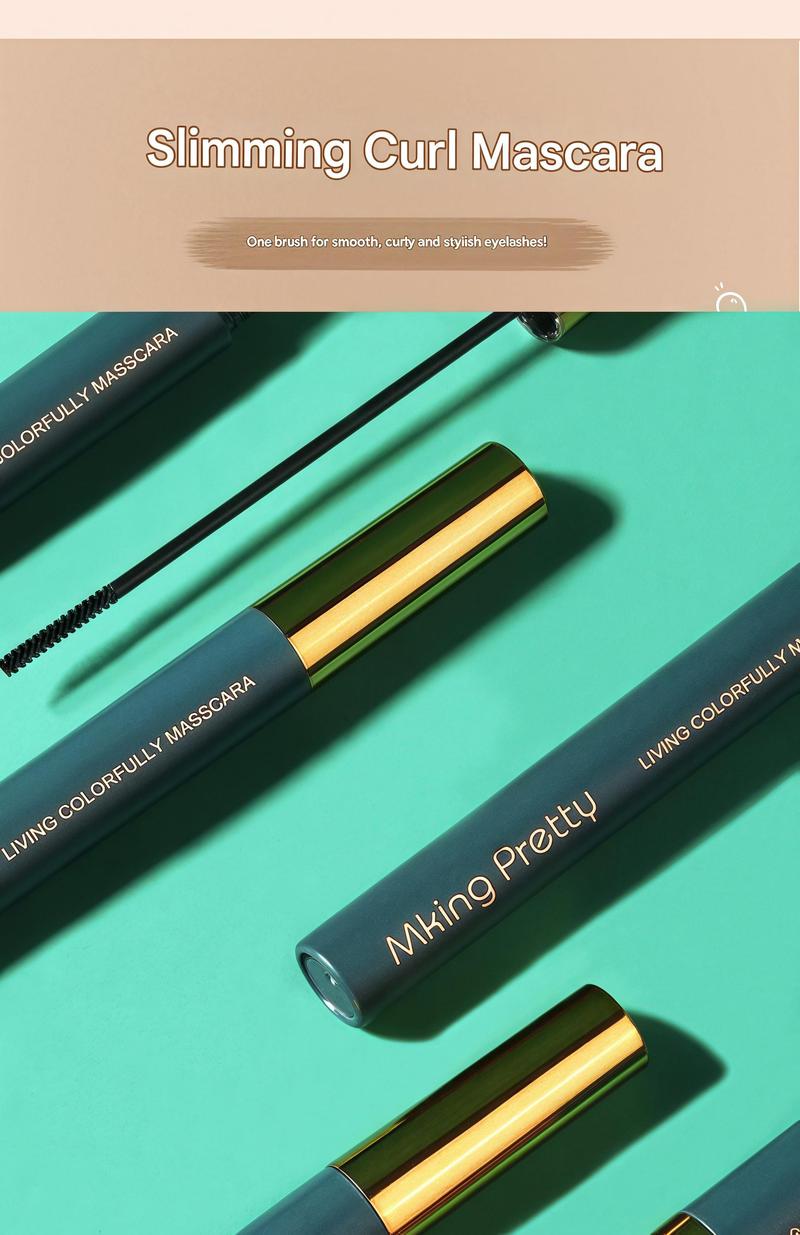 Product Introduction of Curl, slim, long and fixed makeup, small tube mascara, waterproof big eye makeup mascara, four colors available, 3D eye makeup effect 6