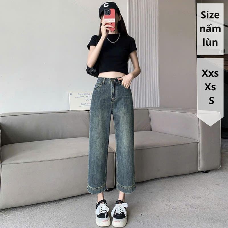 Quần jean ống suông size nhỏ xxs, xs dài 85cm (Qj173)