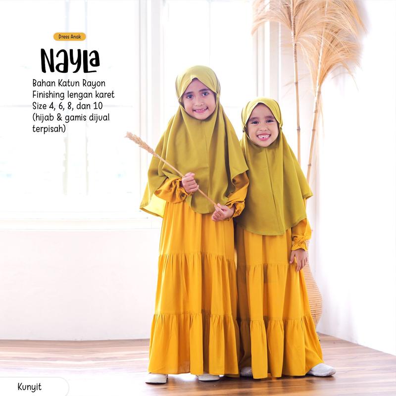 Gamis Anak Perempuan Muslim 4 s/d 11 Tahun Homey Dress Nayla Polos By Erlimakids Bahan Katun Rayon Viscose Premium Lucu Dan Cantik Nyaman Dipakai Bisa COD 4