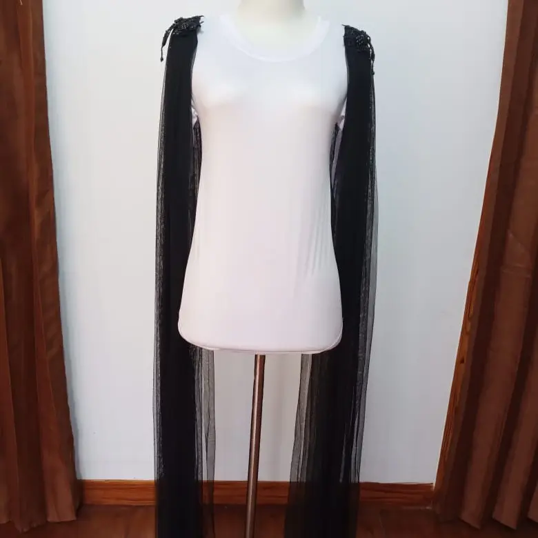 [HITAM] Sayap Pundak Kebaya Pengantin / Sayap Bahu / Slayer Pundak / Slayer Bahu