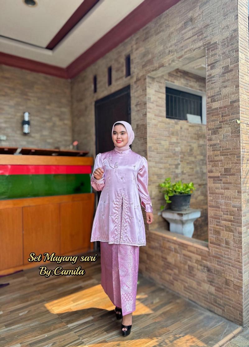 Product Introduction of Kurung modren kebaya 1 set lengkap & Rok Songket Lilit - Bahan Adem & Tidak Nerawang - Terbaru - Muslim, Wanita Baju Mewah 2