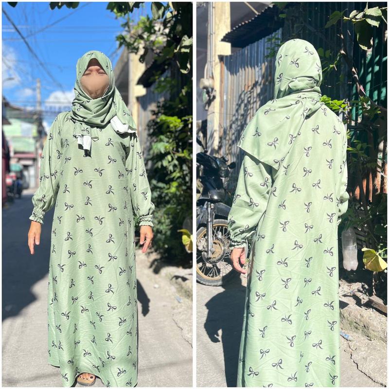 Balabal Style Hijab and Dress Terno Cotton Popline Prayer Dress ...