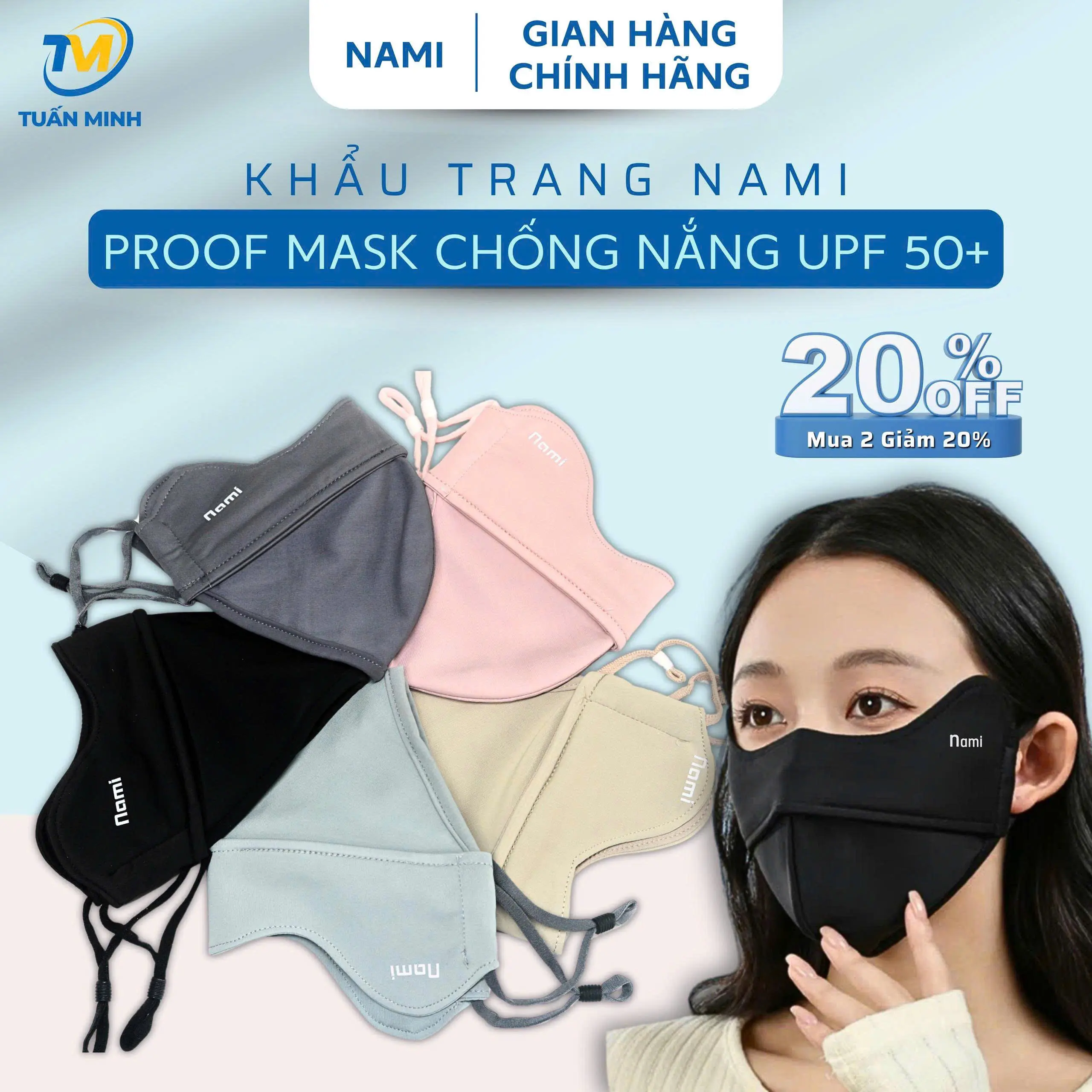 01 Chiếc Khẩu trang chống tia UV Nami – Chống nắng phù hợp cho cả Nam và Nữ Phụ Kiện.