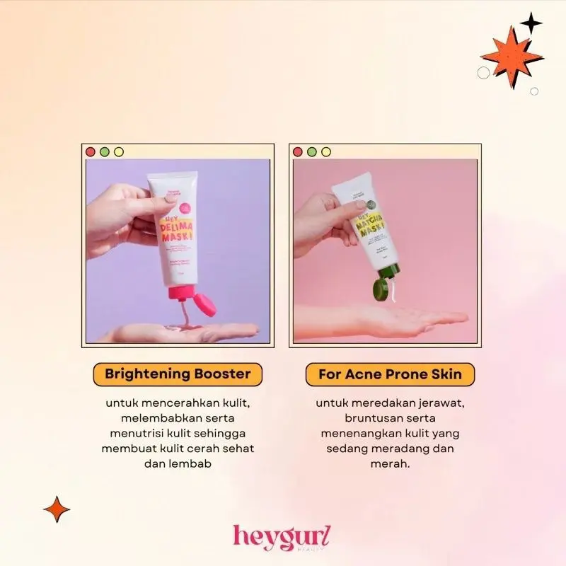 [READY] Clay mask by heygurl.id / CLAY MASK HEYGURL / Clay mask delima heygurl / clay mask matcha heygurl / Hey Delima Mask / Clay masker heygurl / Claymask Heygurl 3