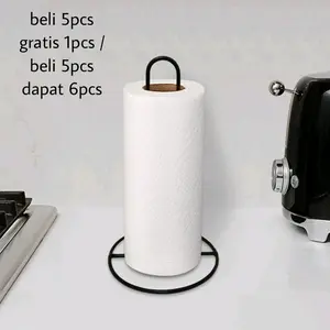 Tempat Tisu Roll/Tempat Tisu Dapur Besi SNI 6mm Hitam/ Putih - Penyimpanan Rust-Proof White rak mainan ruang kerja holder & rak penyimpanan Tahan Gores Kitchen