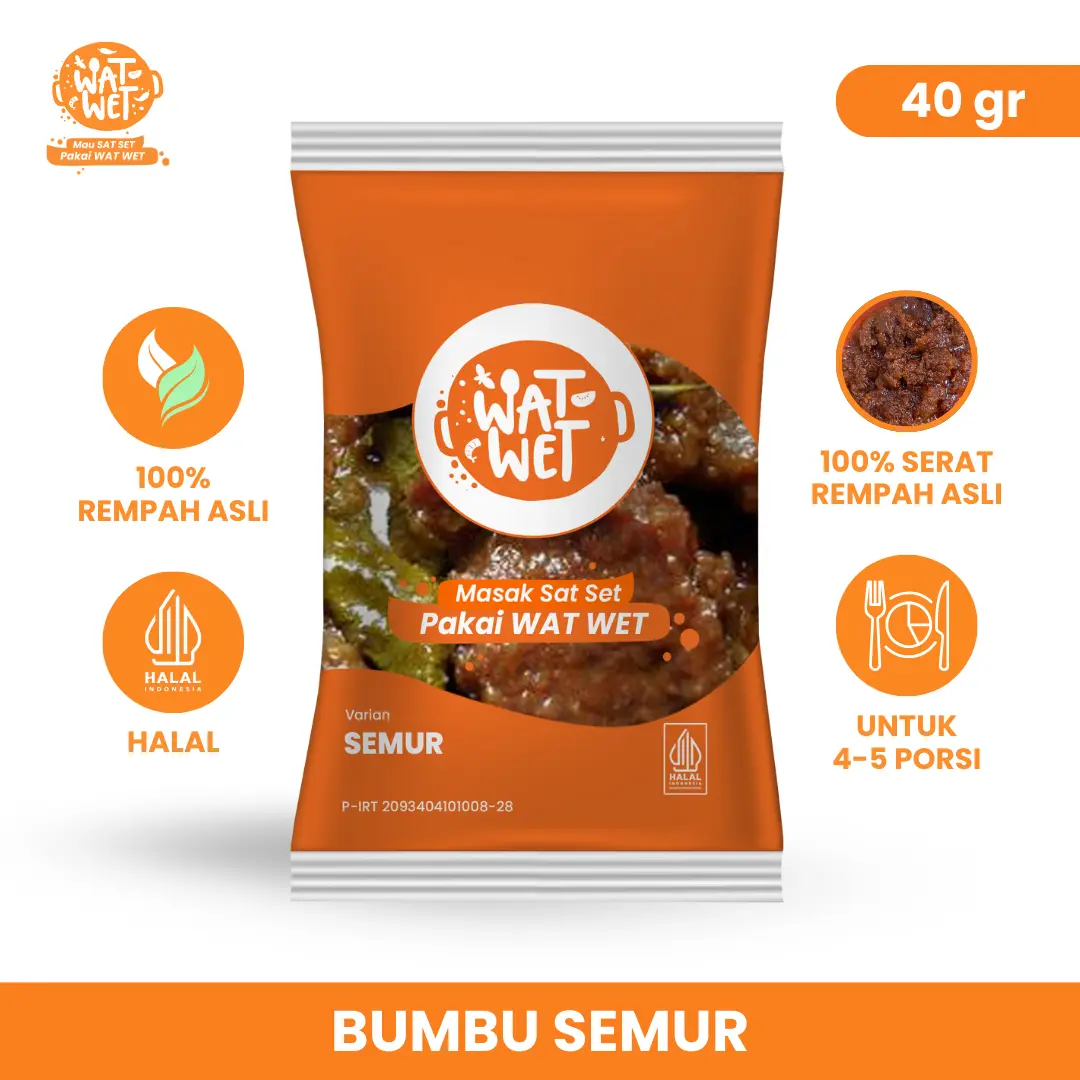 WAT WET - Bumbu Semur 40gr | 100% Rempah Asli, Halal, Praktis & Lezat