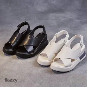 FLAZZY FOOTWEAR Sandal Wanita Wedges - Sandal Wanita Casual Korean Style - Sandal Wedge