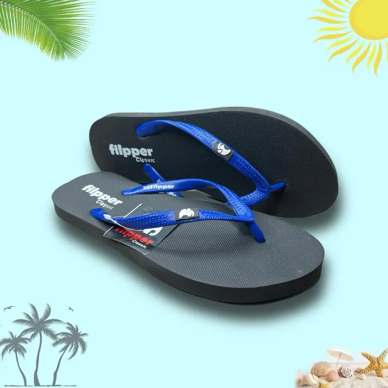 SANDAL JEPIT FILPPER PRIA DAN WANITA - SANDAL JEPIT FILPPER KARET PRIA DAN WANITA BASIC HITAM 2