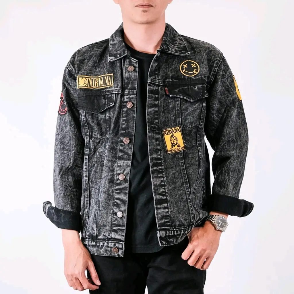 Bandung Projeck ID Jaket Jeans Denim Pria Variasi Emblem Bordir Ready Ukuran M-XXL