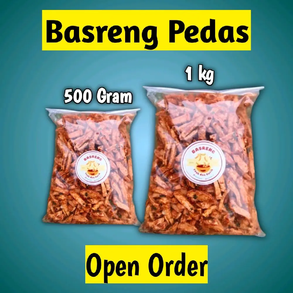 Basreng Pedas Daun Jeruk 1 kg & 500 Gram - Camilan Makanan Snack Goreng Cemilan Food