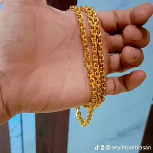 kalung rantai Medan besar lapis emas 24 karat lapis kristal premium