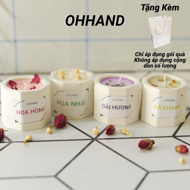  Combo 4 Nến Thơm Cốc Xi Măng Handmade Thư Giãn Không Khói Decor Decor Phòng Trang Trí Nhà OHHAND 