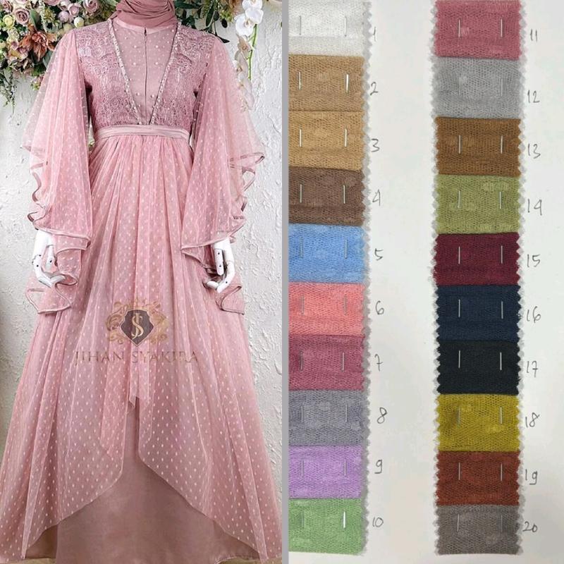 Tille Polkadot || Tulle Dot || Lembut || Premium Murah || Tile Kain Glitter 2