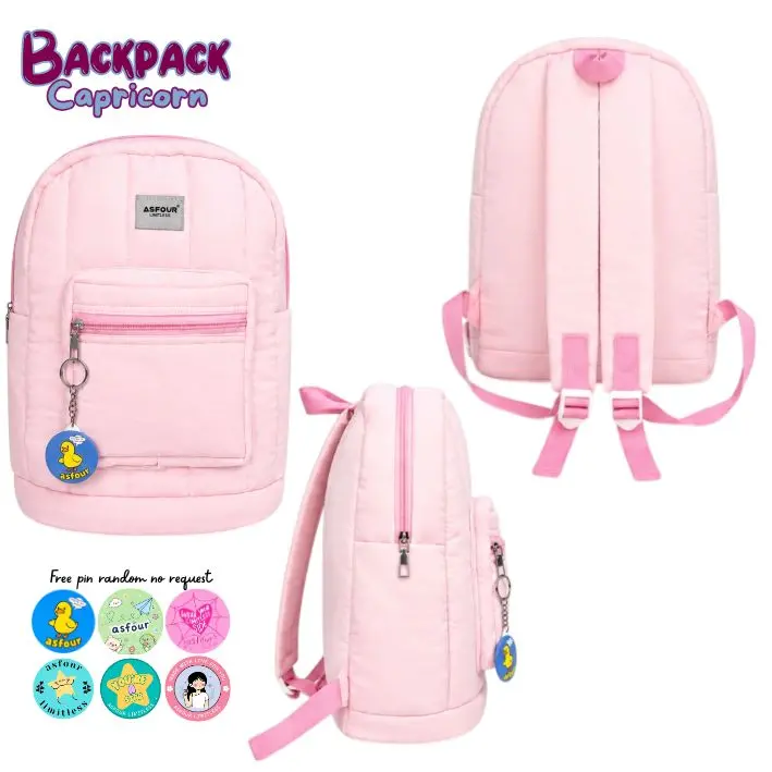 CAPRICORN || Asfour Ransel Capricorn - Tas Sekolah Tas Laptop 14 inch Parasut Backpack Sekolah Wanita