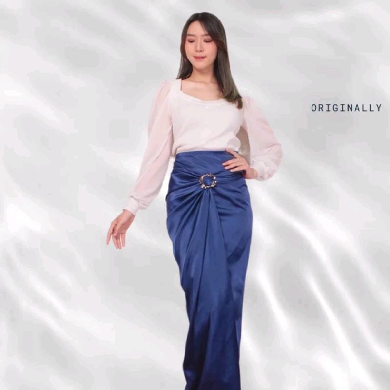 Rok Polos Satin Velvet Premium Warna Rosegold Wardah Lilac Sagegreen dan Lainnya - Serut, Wanita Batik Lilit Panjang Ring Bawahan Silver Silk Nyaman 5