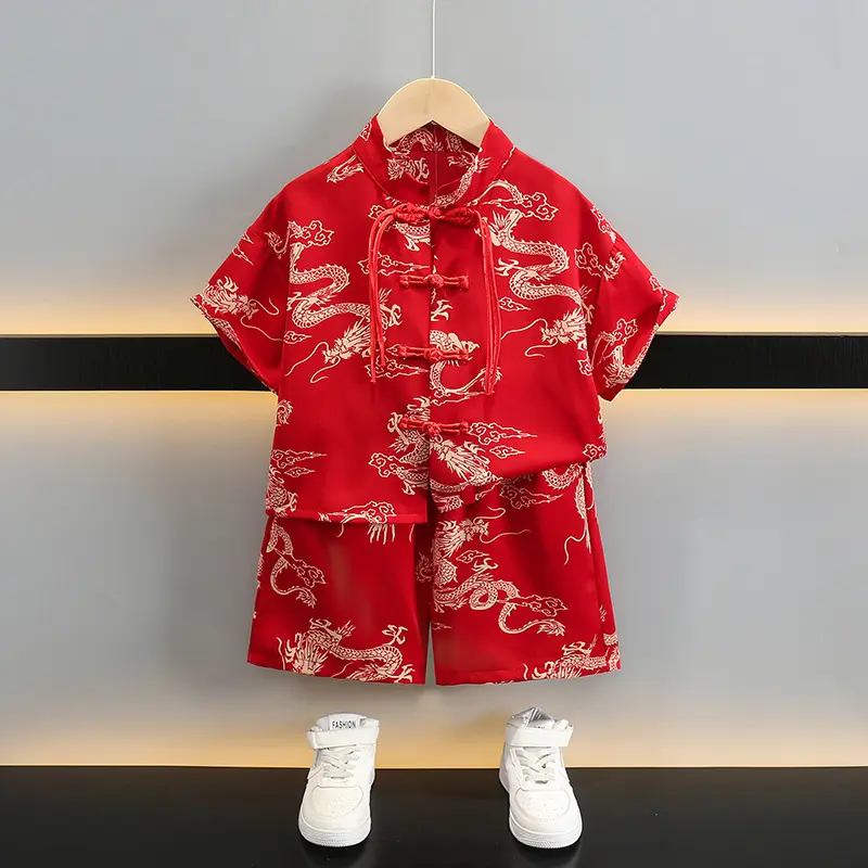 Tang suit Children's clothes Boy Hanfu children's summer suit summer Chinese Spring Festival birthday dress