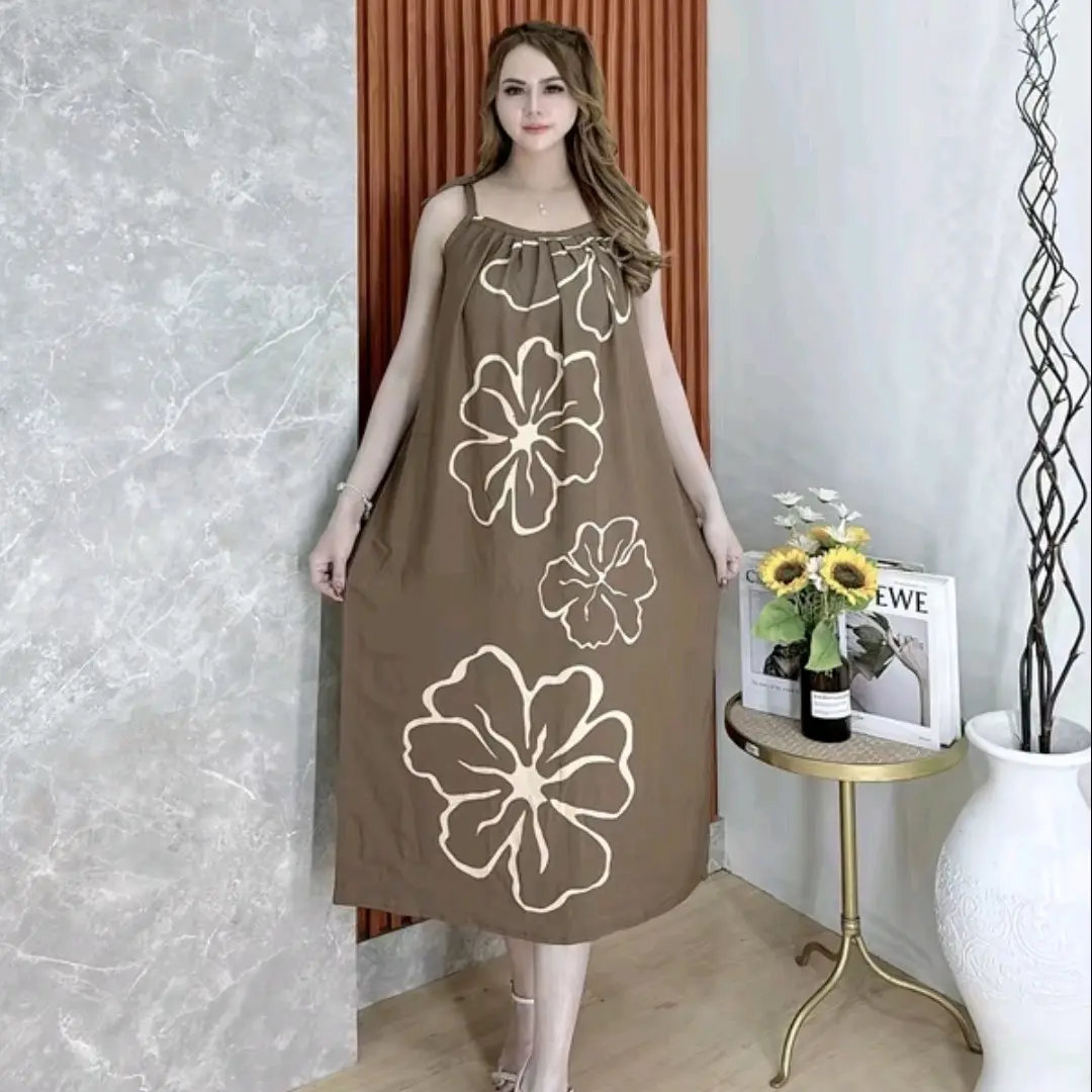 daster yukensi bunga Rayon Motif Dewasa Panjang