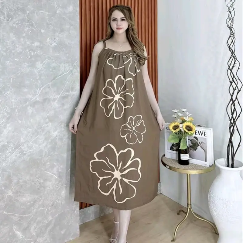 daster yukensi bunga Rayon Motif Dewasa Panjang 0