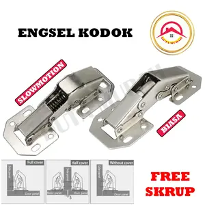 Engsel Kodok 4 Inchi Hydrolic Plate Hinge  90' opening L NK Steel Per 1 Pcs, FREE SKRUP