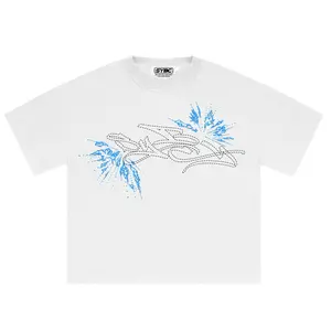 sassybutclassy.clo|Kaos Fitted Tee "Neon Burst Logo Tee" Unisex dengan Desain Grafis Biru dan Logo SYBC