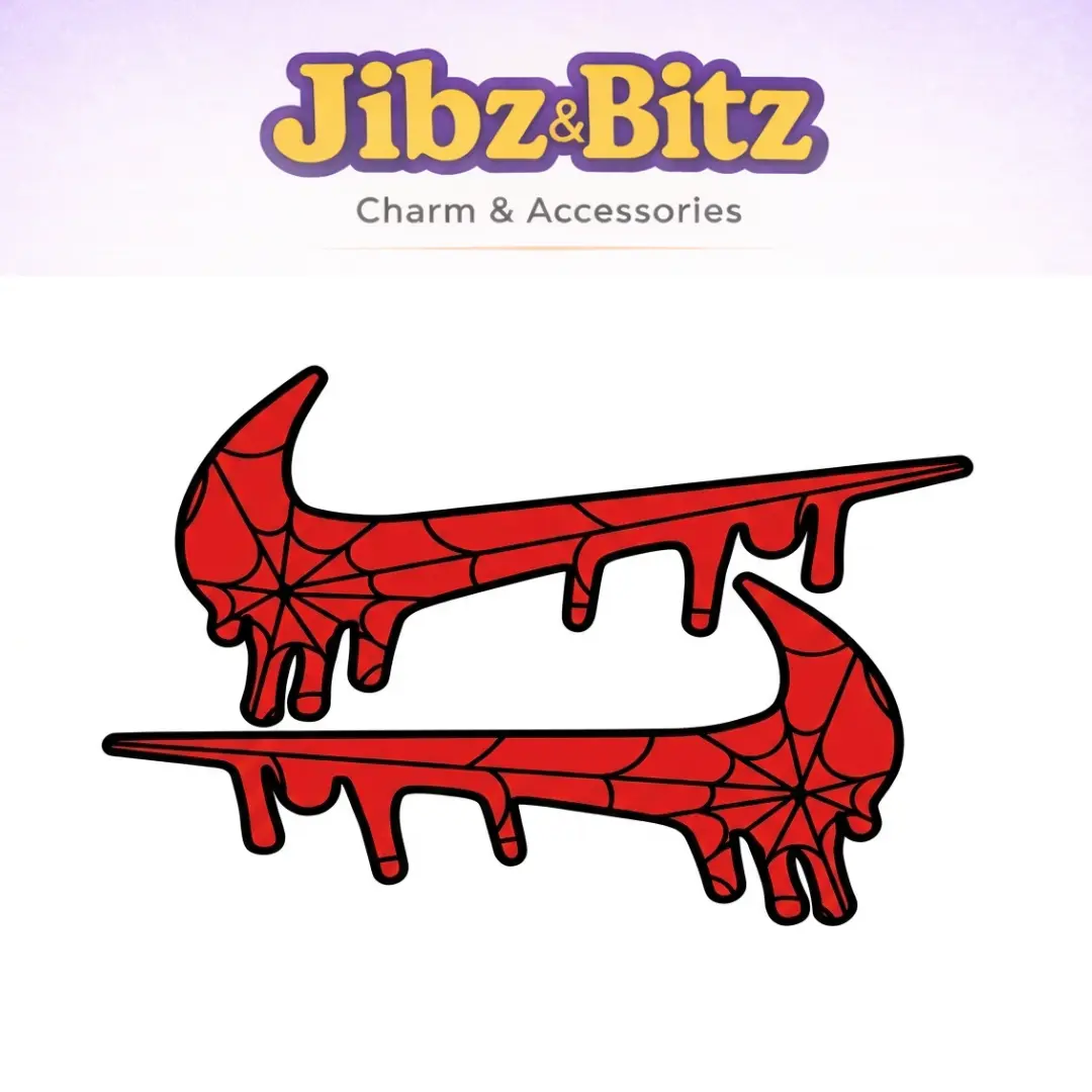 Jibz & Bitz - Hiasan Sepatu Sandal 1 Set Kanan Kiri Side Charm Spidey Tampilan Keren dan Menarik untuk Selempang Shoe