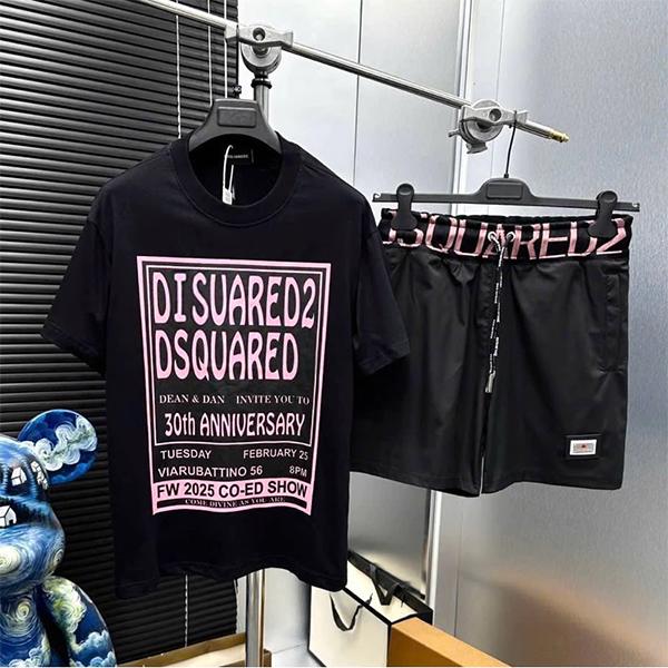 Bộ Cộc Nam Nữ Đen, Trắng, Xanh Rêu Quần Đùi In Chữ Hồng Cực Đẹp - Bộ Hè Nam DSQ In Chữ Cao Cấp Hè 2025