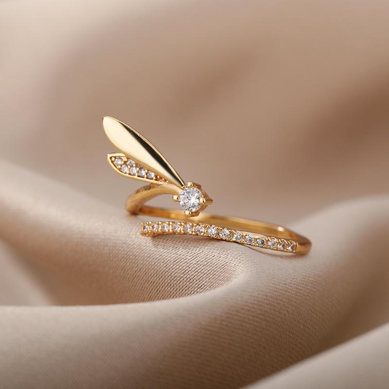 Product Introduction of New Micro Inlaid Zircon Open Ring Female Niche Design Light Luxury Ins High Sense All-Matching Index Finger Ring 8