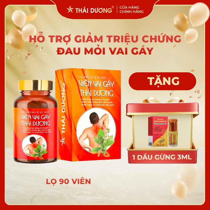 Lọ 90 viên Viên Vai Gáy Thái Dương Hỗ Trợ Giảm Triệu Chứng Đau Mỏi Vai Gáy