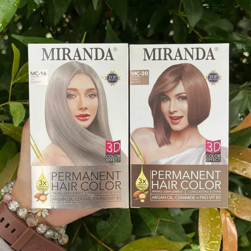 Paket Miranda Pewarna Rambut Ash Blonde MC-16 + Smokey Ash MC-20 1
