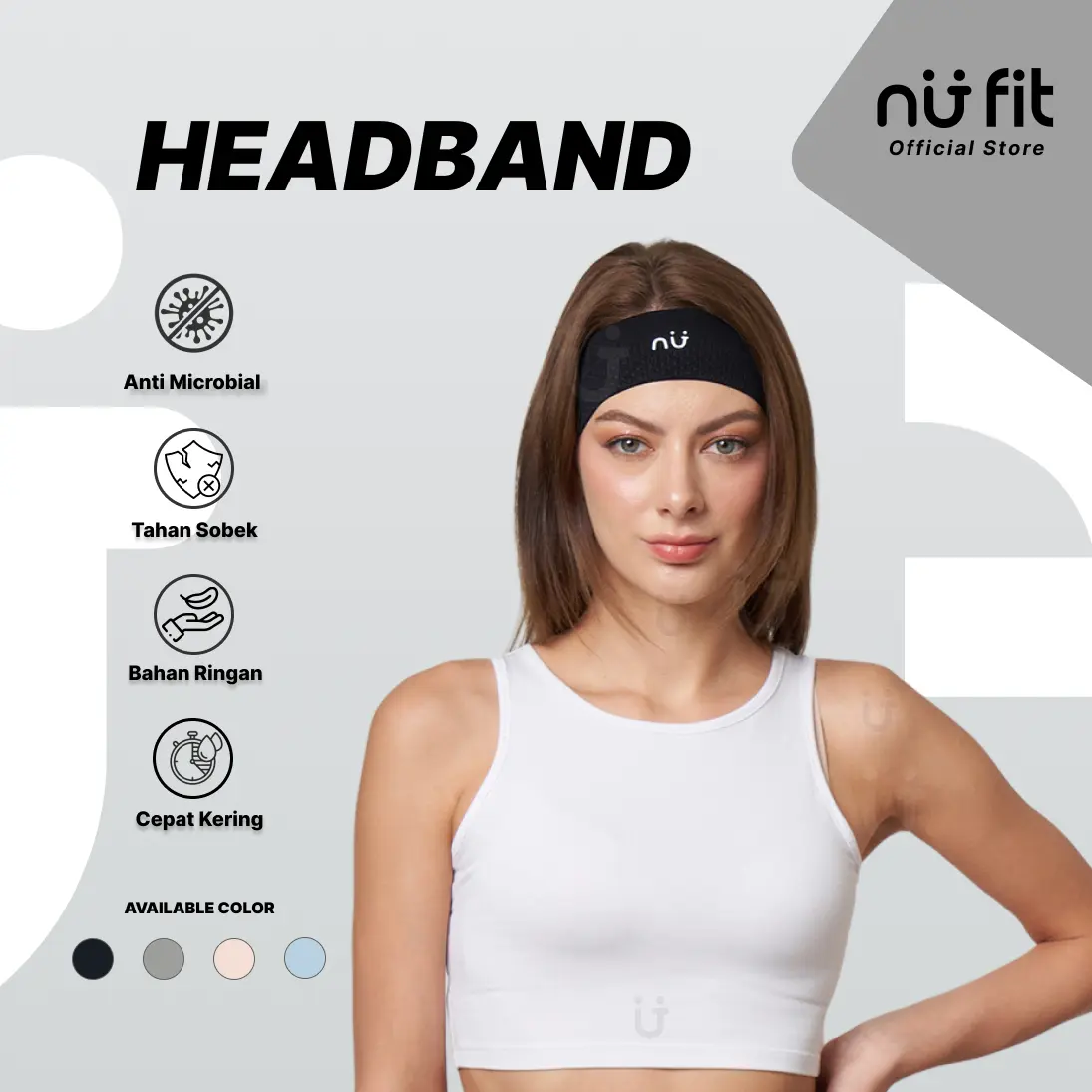 Nu Fit - Headband Yoga / Bandana Olahraga Wanita Wanita Outdoor