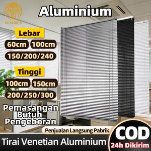 Tirai Venesia Pelindung Jendela Kamar Mandi Hemat Energi Dan Indah Dapur Dan Toilet Naungan Yang Dapat Dikontroltirai Venesia Hitam