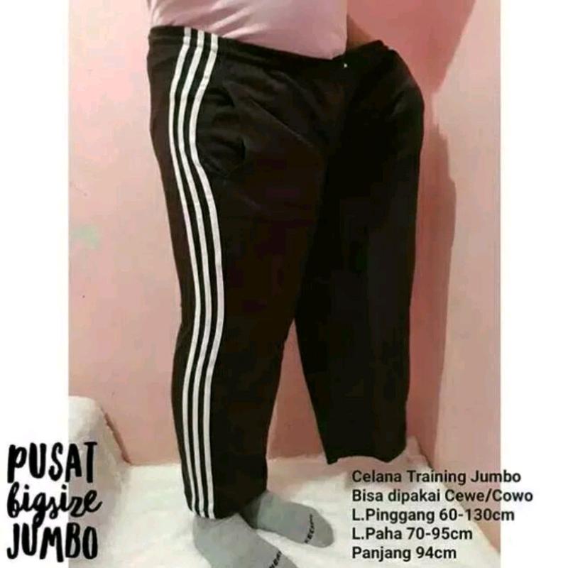 Celana Training Panjang Hitam All Size / Anak SD S /  SMP M Standar L / SMA Dewasa XL / Jumbo XXL Hitam 2