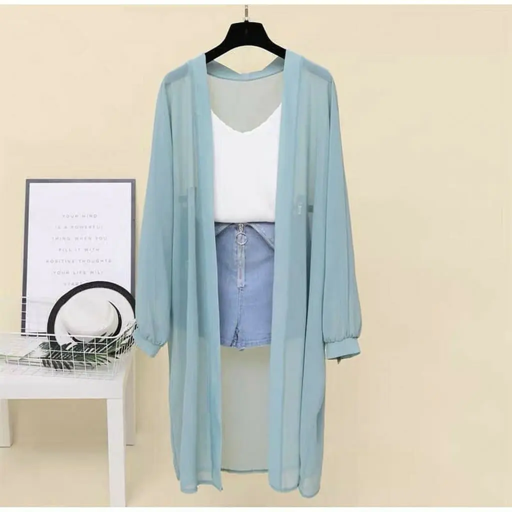 LongCardigan/Outer/Rompi Wanita Remaja/Baju Trend Kekinian/AMILY CARDY Bahan Ceruty/Outer Wanita Transparan/Outer Ceruty Panjang Wanita Panjang Kekinian 2025/Luaran Wanita Tangan Panjang/Outer Putih/OuterHitam/Kardigan Oversize long cardigan dress Atasan