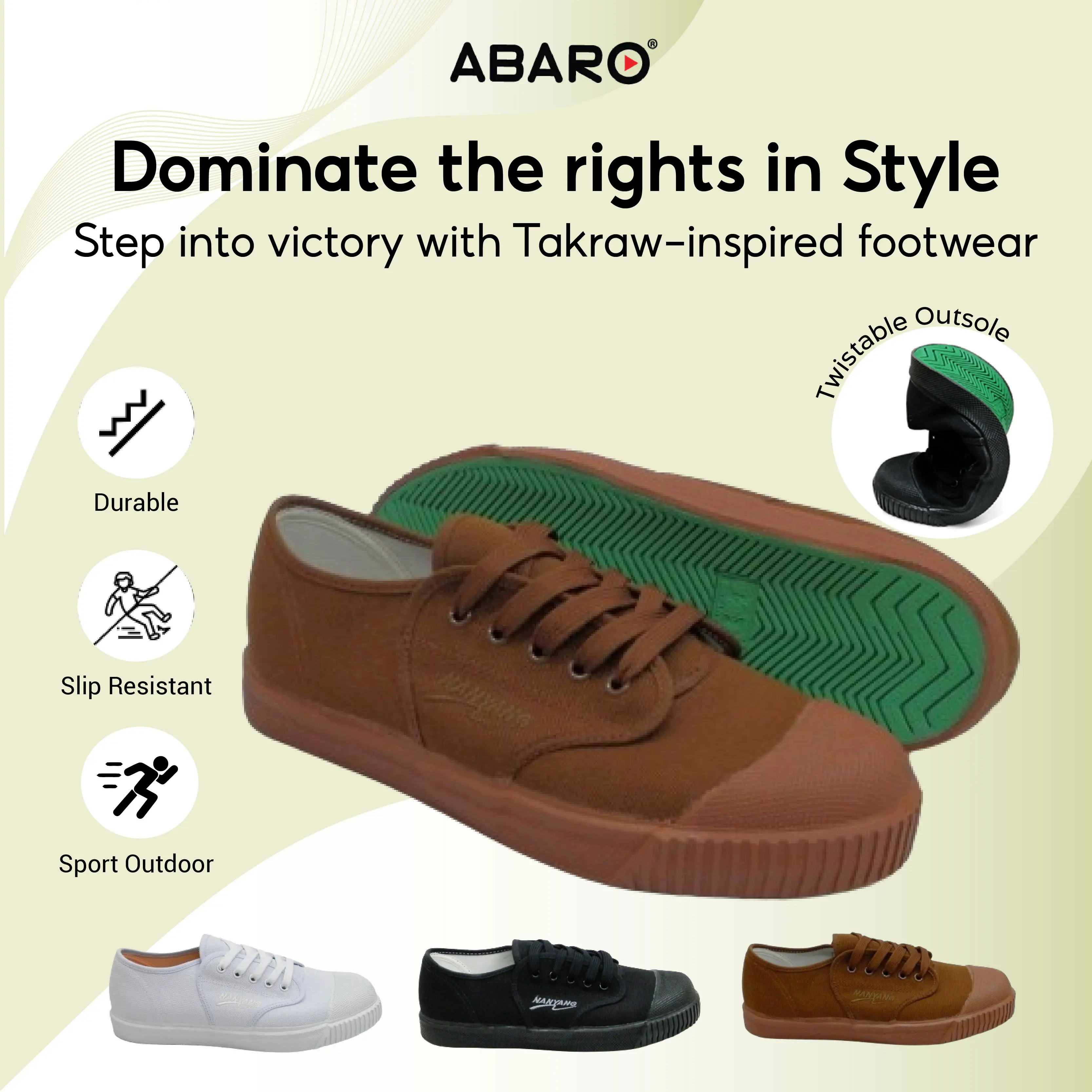 ABARO Nanyang Takraw 205-S Official Authorized Seller/Kasut Takraw Original/Kasut Sepak Takraw/Original From HQ