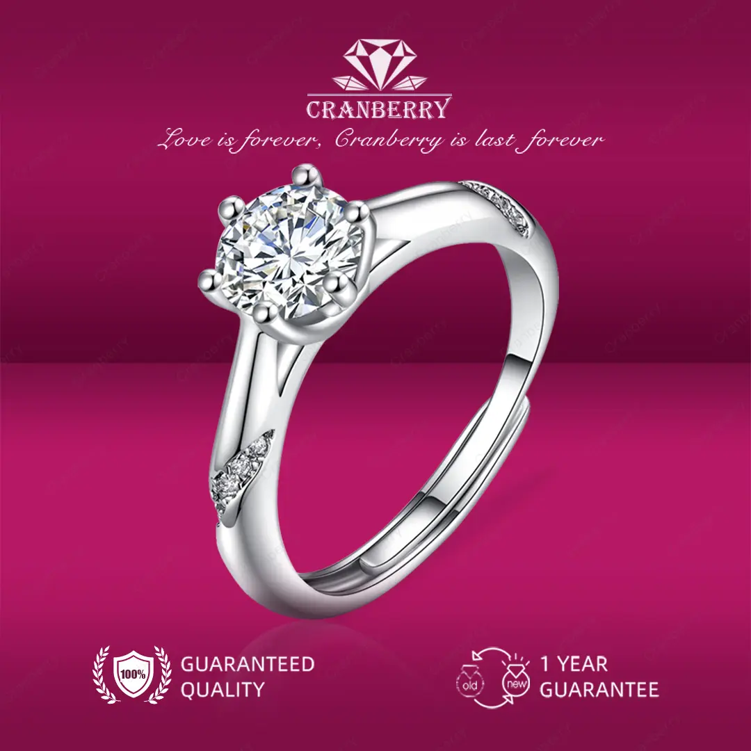 OS1-R02 Cincin Femilist Ring Couple Wanita Adjustable Mewah Fashion Couple Cranberry Jewelry  High Quality Grade VVS1 5A Import Original Store Anti Karat Luntur Berubah Garansi 1 Tahun Free Box R02