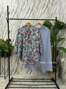 HF - Oneset Cecelia Motif Daun Wanita