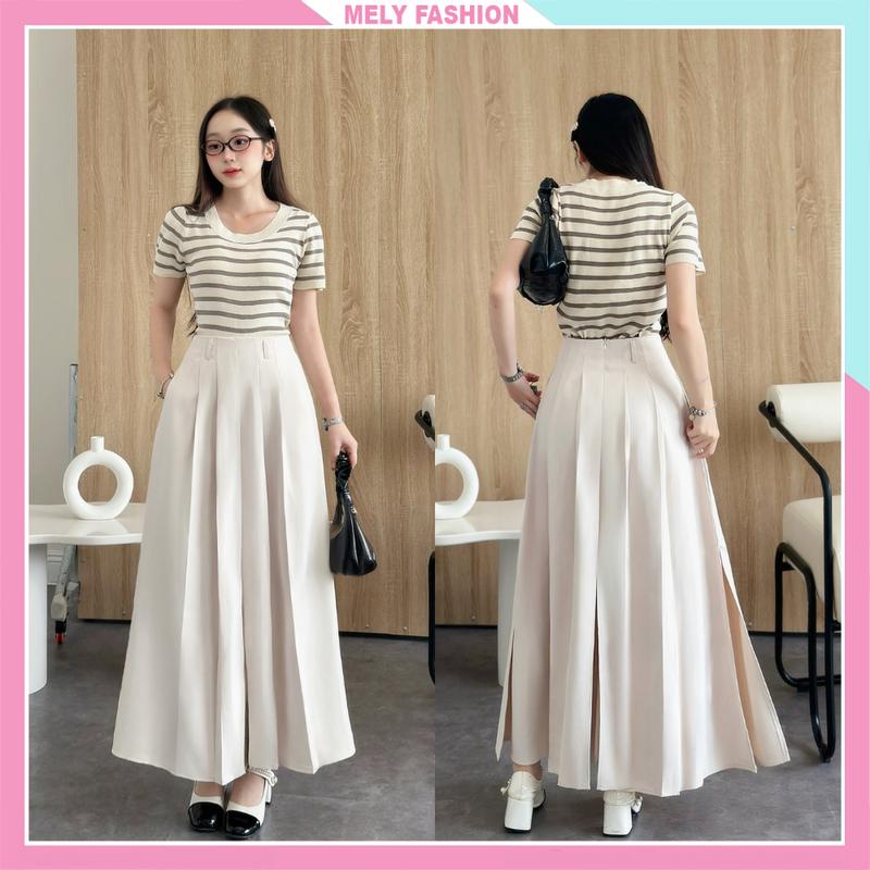 Chân váy xếp ly Mely Fashion dáng xòe dài 90cm cạp cao tôn dáng che bụng dễ mặc dễ phối đồ đi làm đi học bigsize CV99