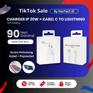 Charger iPhone Fast Charging Original 100% Adaptor USB-C 20W + Kabel Lightning to USB-C