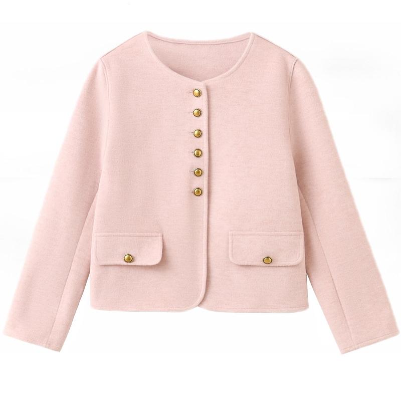 (TIEUTIEU-9801)Áo khoác dạ ép lông cừu dáng ngắn phong cách Hàn Quốc, QCCC