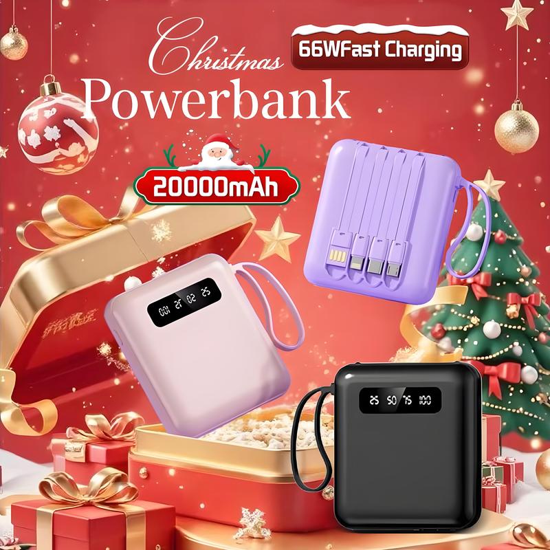 【COD】Hot Sale 20000mAh Mini Power Bank with 4 USB Ports Fast Charging and LED Display, Portable for iOS/Android Phone Charging - Power Bank Charger Pink (Free Shipping) 1