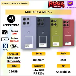 Moto G86 Power 5G 8GB 256GB Dimensity 7400 6720mAh - 6.67" OLED 1.5K 120Hz - MIL810H IP68/69 GG7i - 50MP LYT600 Moto AI