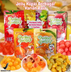 [ HALAL ] Permen Buah Jelly Kupas Berbagai Varian Rasa / Permen Rasa Buah Mangga Jeruk & Strawberry Halal