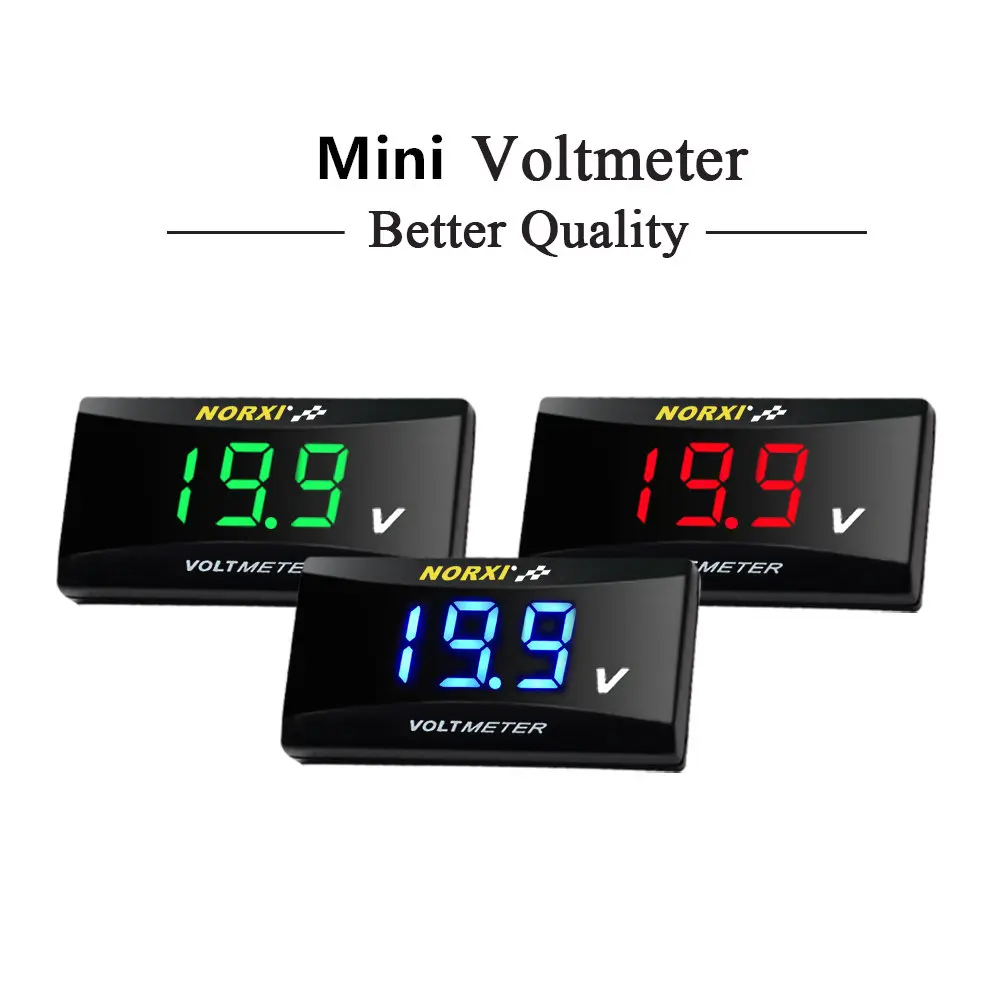 Ammeter Vôn Kế Kỹ Thuật Số Mini, Cho Xe Máy, DC12V-60.0V, Máy Kiểm Tra Đồng Hồ Đo Dòng Điện Áp, Màn Hình LED, 12V, Thích Hợp Cho Ô Tô Và Xe Máy, Cờ Lê Thông Dụng