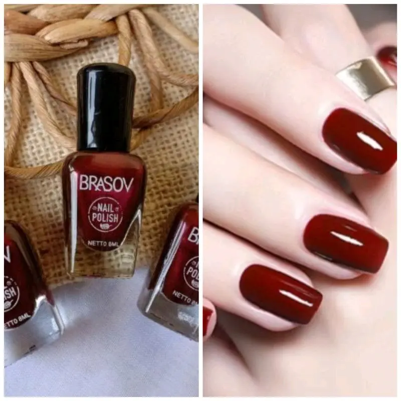 BRASOV KUTEK MAROON 101 GLOSSY WINE RED Nail Polish Art