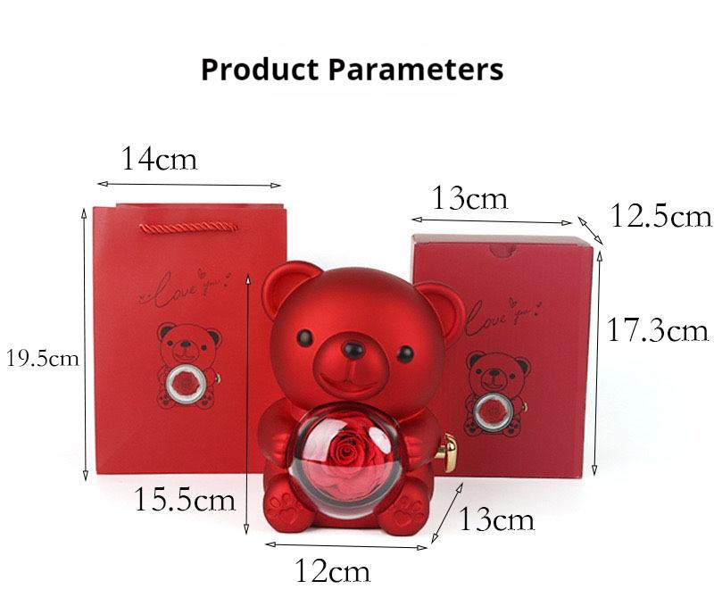 Product Introduction of Forever Rose Teddy Bear Jewelry Box Gifts Couple Gift/Gift for girlfriend/Gift for mom/Gifts for daughter/Birthday/Anniversary/Gift 27