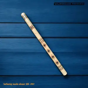 Suling Bambu SALUANG Minang Nada Dasar Bb=DO 55cm Ukiran Pena Bakar 4 Lobang Tangga Diatonis Untuk Pemula